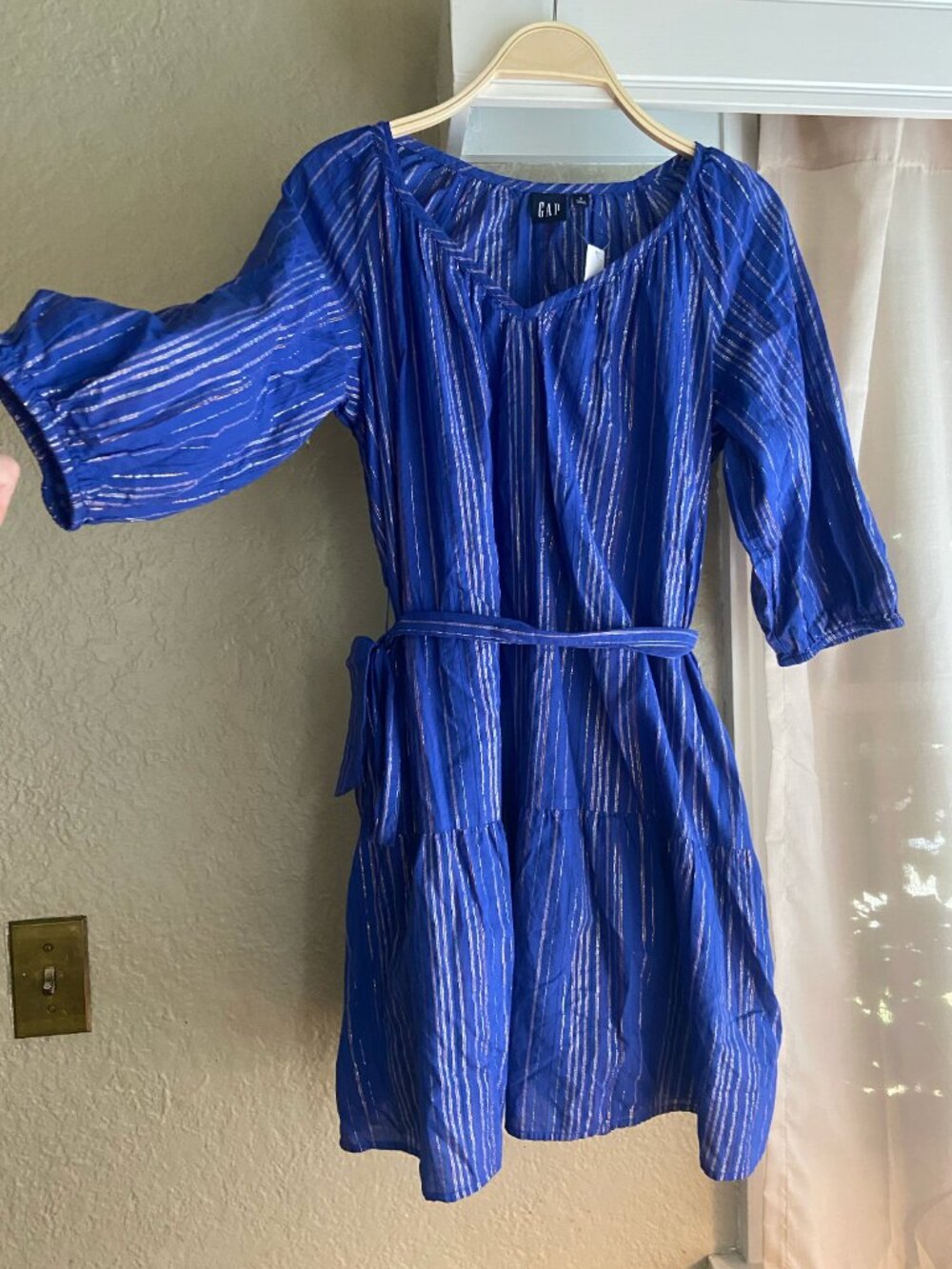 Crinkle Gauze Tiered Mini Dress - size small -